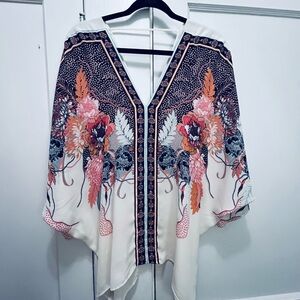 Rose and Olive Floral Print V-Neck Women's Top!